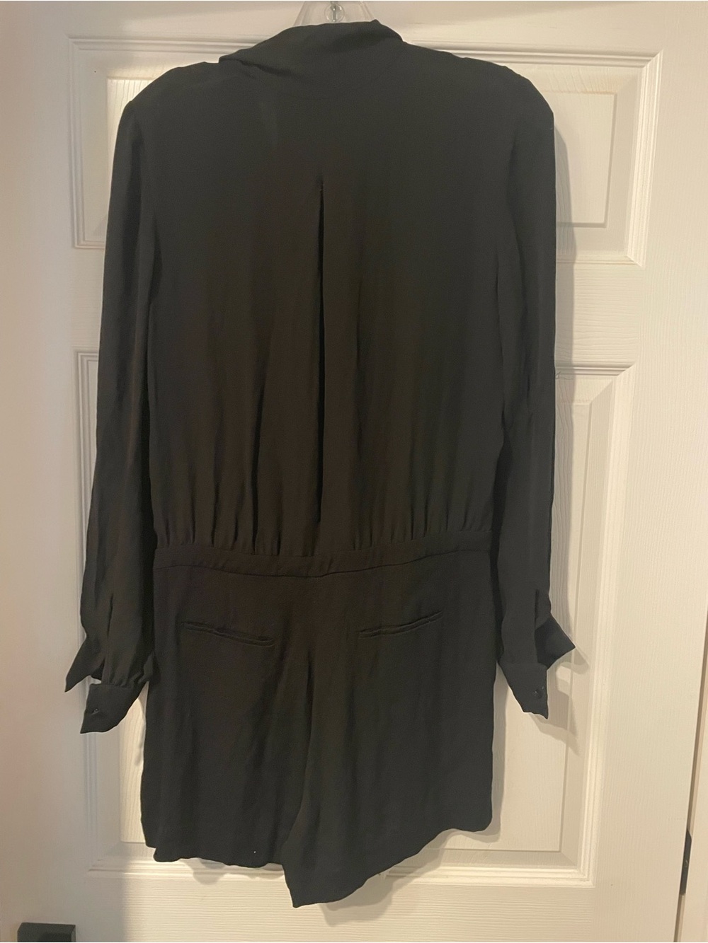 L'Agence Black Tie-Neck Long Sleeve Romper - Picture 2 of 4